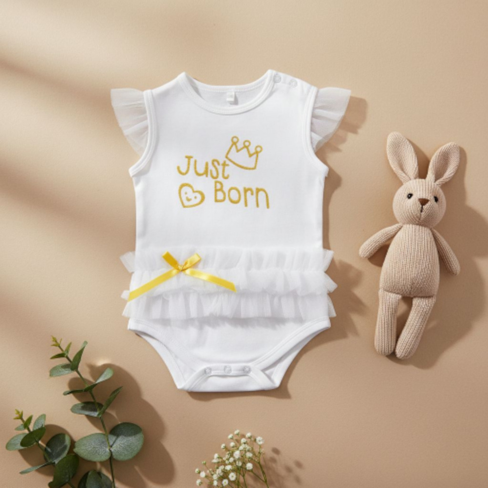 New Baby Girl Just Born Tutu Bodysuit Size 9 to 12 months
